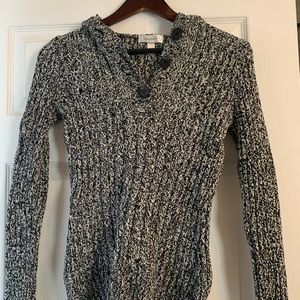 Dressbarn Small V-Neck Hooded Sweater